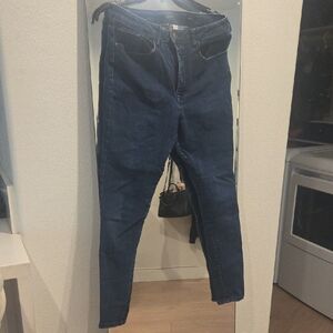 Dark Blue Women's High-Rise Stretch Jeans